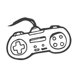 hand drawn classic game controler. joystick doodle © Saramix
