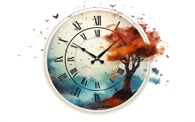 Inspirational Wall Clock on Transparent Background