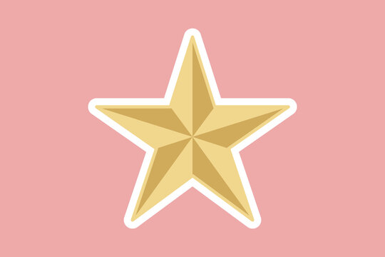 Gold Star Sticker design vector illustration. Star icon design concept. Success award or ranking award star sticker vector design.