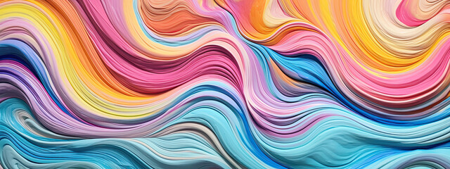 Fototapeta premium Abstract 3D acrylic paint ink painted wave, Wallpaper Black Background V2