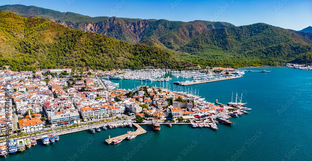 Canvas Prints Aerial view of Marmaris in Mugla Province, Turkey