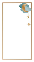 Vintage Gold Retro Rectangle Frame Border Elegant Glamour Wedding, Christmas, New Year Party Decoration Design Element