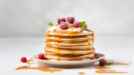 delicious pancake on white background