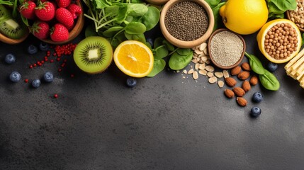 Obraz na płótnie Canvas Healthy food clean eating selection fruit vegetable.Generative AI