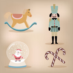 Winter vintage set this nutcracker