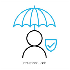 insurance icon. It signifies the safety and peace of mind that insurance brings to individuals and businesses. Eps 10