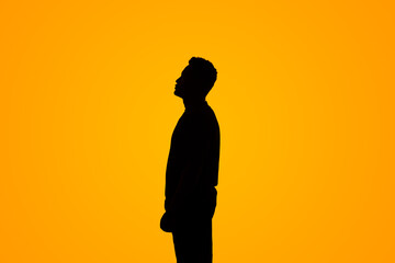 silhouette of a black man, side view