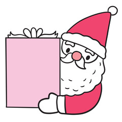 Cartoon cute santa claus in christmas vector.