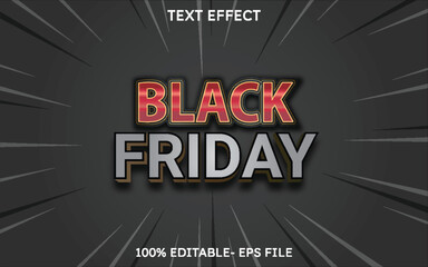 Black Friday 3d editable text effect 
