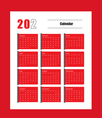 2024 calendar planner design template vector week start Monday calendar design 2024