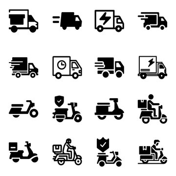 Set of delivery icon. Pictogram vector design.