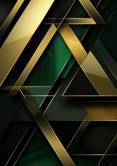 Abstract geometric shapes in bright yellow and green