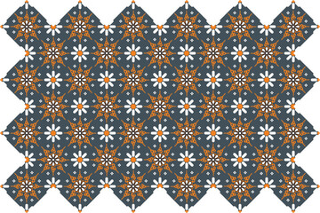 Vector design of Traditional Batik pattern from Jogjakarta, Indonesia, called "truntum" used on the fabric textile for traditional clothing.