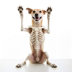 3d rendered medically accurate illustration of the dog skeleton isolated on modern white color...