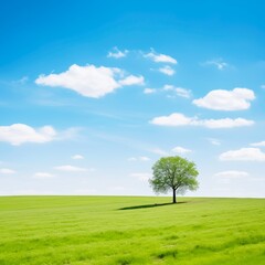 countryside scene with a tree and a vast open field