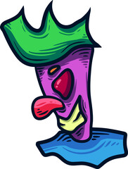 clown angry head vector illustration