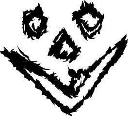  evil black smile vector illustration