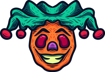 clown angry  mascot vector illustration