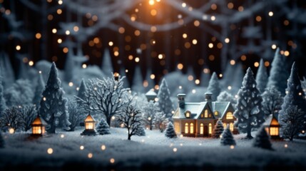 christmas lights on the snow. christmas tree lights.christmas tree lights