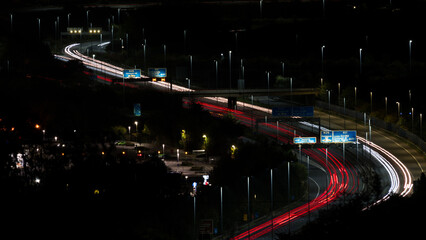 M27 motorway towards Portsmouth at Night