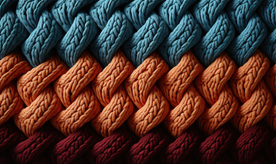 Abstract colored background with large knitted texture.