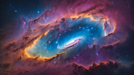 Enchanting Cosmic Nebula: Supernova Galaxy in Vibrant Hues