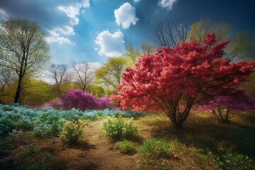 Colorful Spring Scene. Generative AI