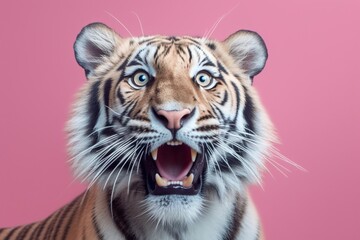 shocked tiger with surprised eyes