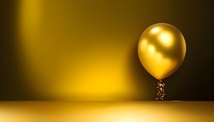 Gilded Elegance: Shimmering Gold Balloon on a Gold Canvas.