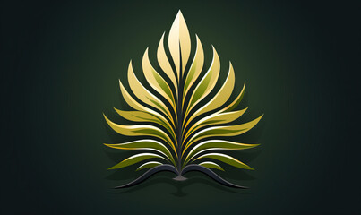 Green leaf logo on a dark background.