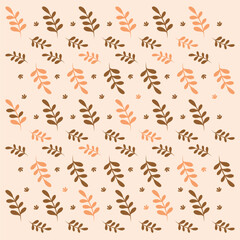 Trendy floral seamless pattern design. Abstract branches of leaves. Foliage repeat texture.