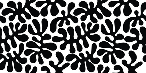 Natural hand drawn pattern design with leaves branch, flower. Simple contemporary style illustrated Design for fabric, print, cover, banner, wallpaper.