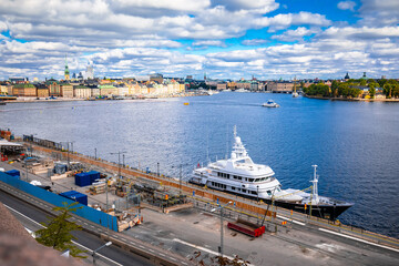 Fototapeta na wymiar City of Stockholm waterfront panoramic view