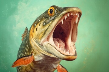 shocked pike with surprised eyes