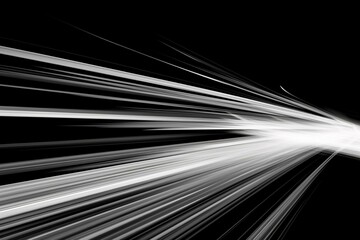 Abstract motion blur with random white lines on a black backdrop. Generative AI - obrazy, fototapety, plakaty