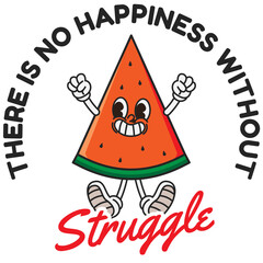 Retro vintage illustration of watermelon with quotes. Suitable for t-shirts, jackets, hodies, bags, pouches, etc.