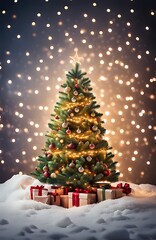 Fototapeta na wymiar Weihnachtsbaum und Geschenke als Hintergrund