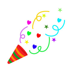 Vektor colored confetti and party popper cones