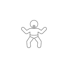 Baby icon in flat vector