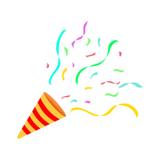 Vektor colored confetti and party popper cones