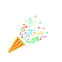 Vektor colored confetti and party popper cones
