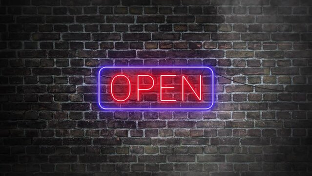 open neon sign board
