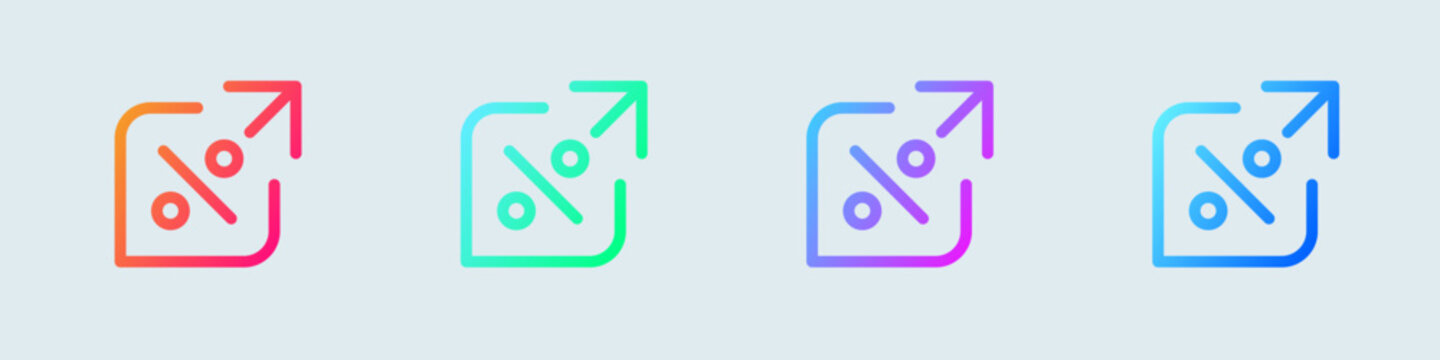 Margin line icon in gradient colors. Profit growth signs vector illustration.
