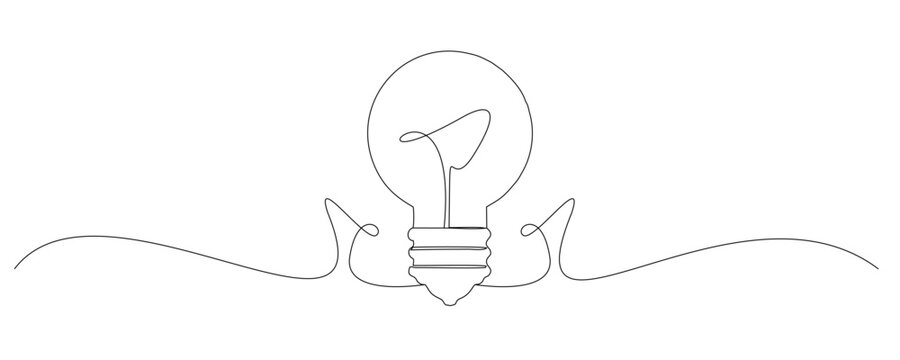 Line art drawing of light bulb symbol idea 6455856 Vector Art at