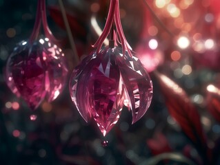 Fuchsia flower made of crystals