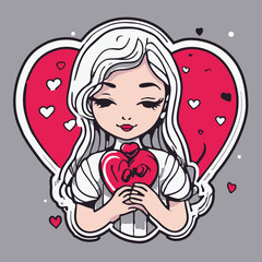 illustration of cute characters of a couple on Valentine's day on isolated background