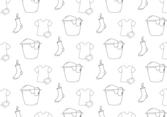 Seamless pattern with clothes. Doodle style.