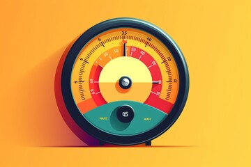 An illustration of a gauge representing a poor business credit score. Generative AI - obrazy, fototapety, plakaty