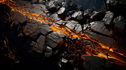 Crédence de cuisine en verre imprimé Texture du bois de chauffage Volcanic textures elements digital wallpaper