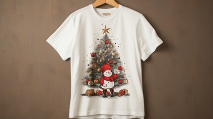A unique Christmas T-shirt with a modern twist, blending style and tradition.